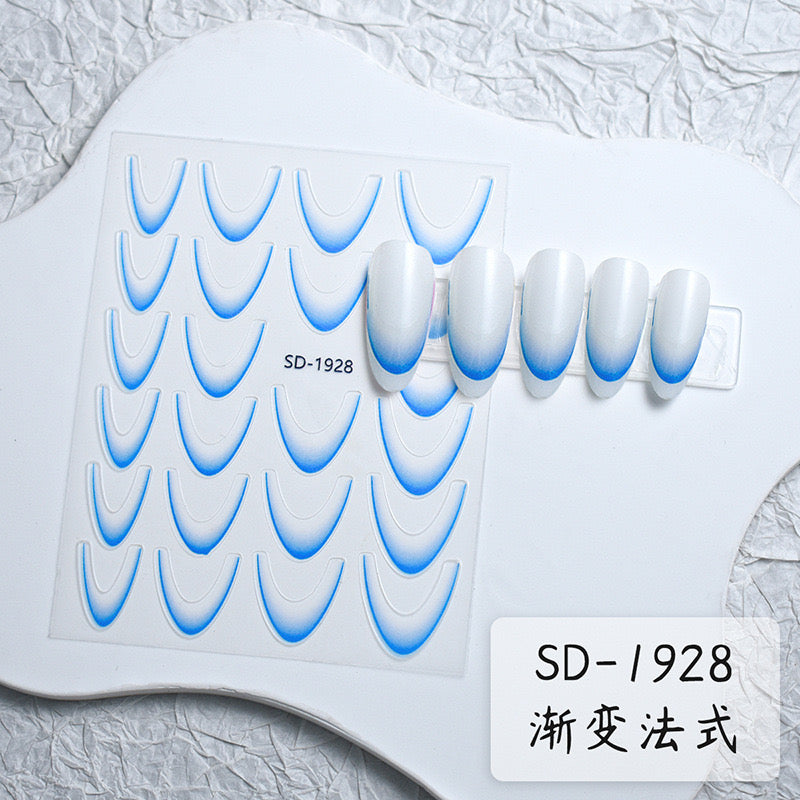 Deep French ombré stickers