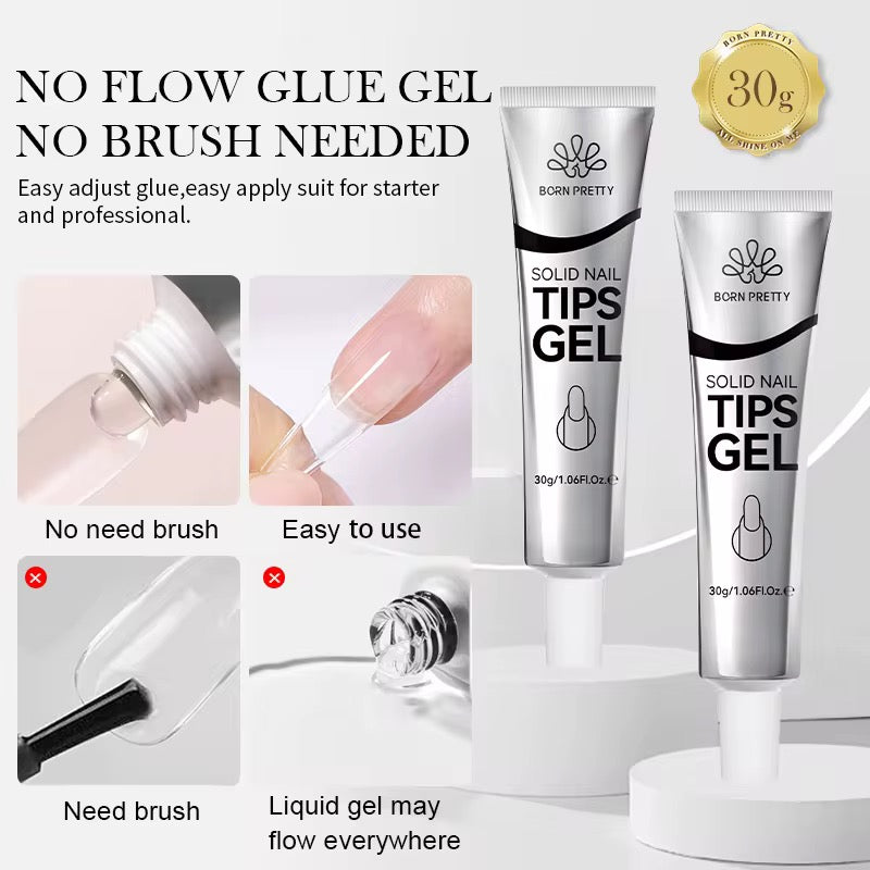 Solid tip glue gel