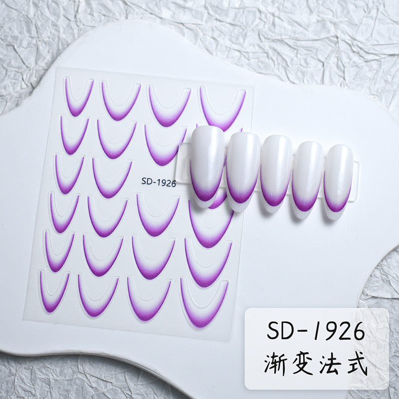 Deep French ombré stickers
